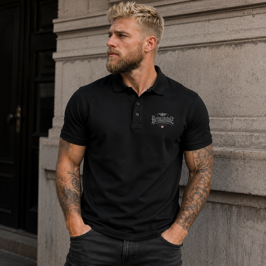 Unisex Poloshirt Heimatstolz Franken weiß