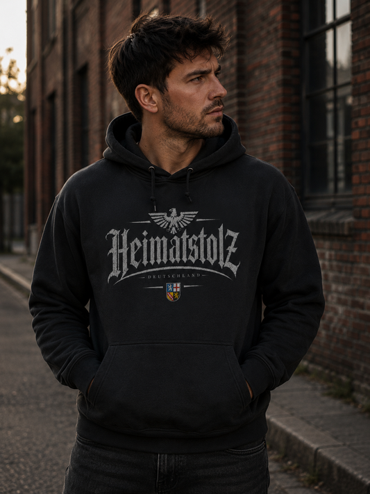 Herren Hoodie Heimatstolz Wappen Saarland weiß