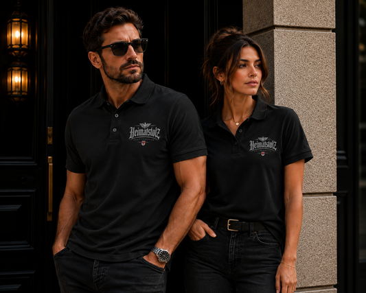 Unisex Poloshirt Heimatstolz Wappen Brandenburg weiß