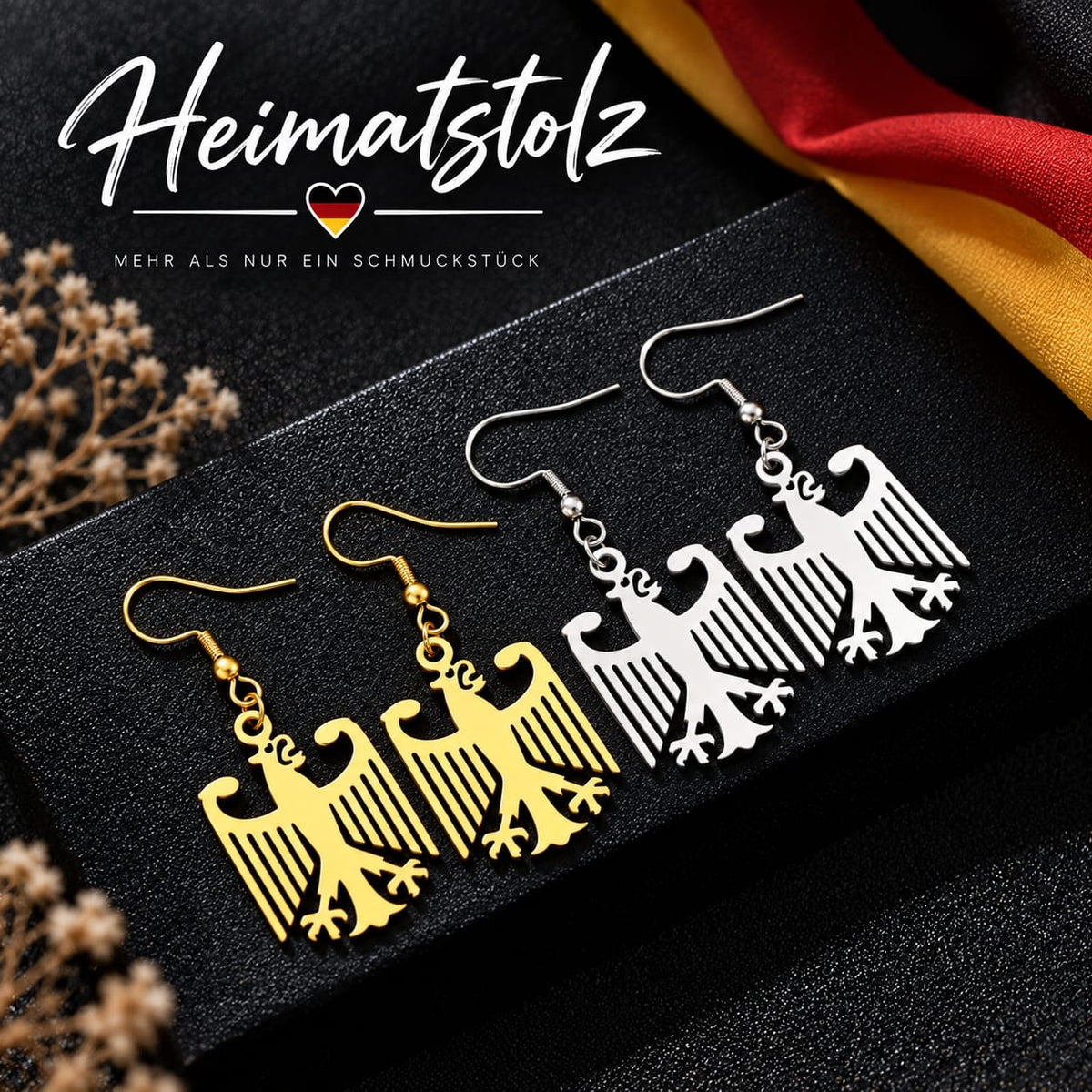 🦅 Heimatstolz Adler-Ohrringe – Edelstahl