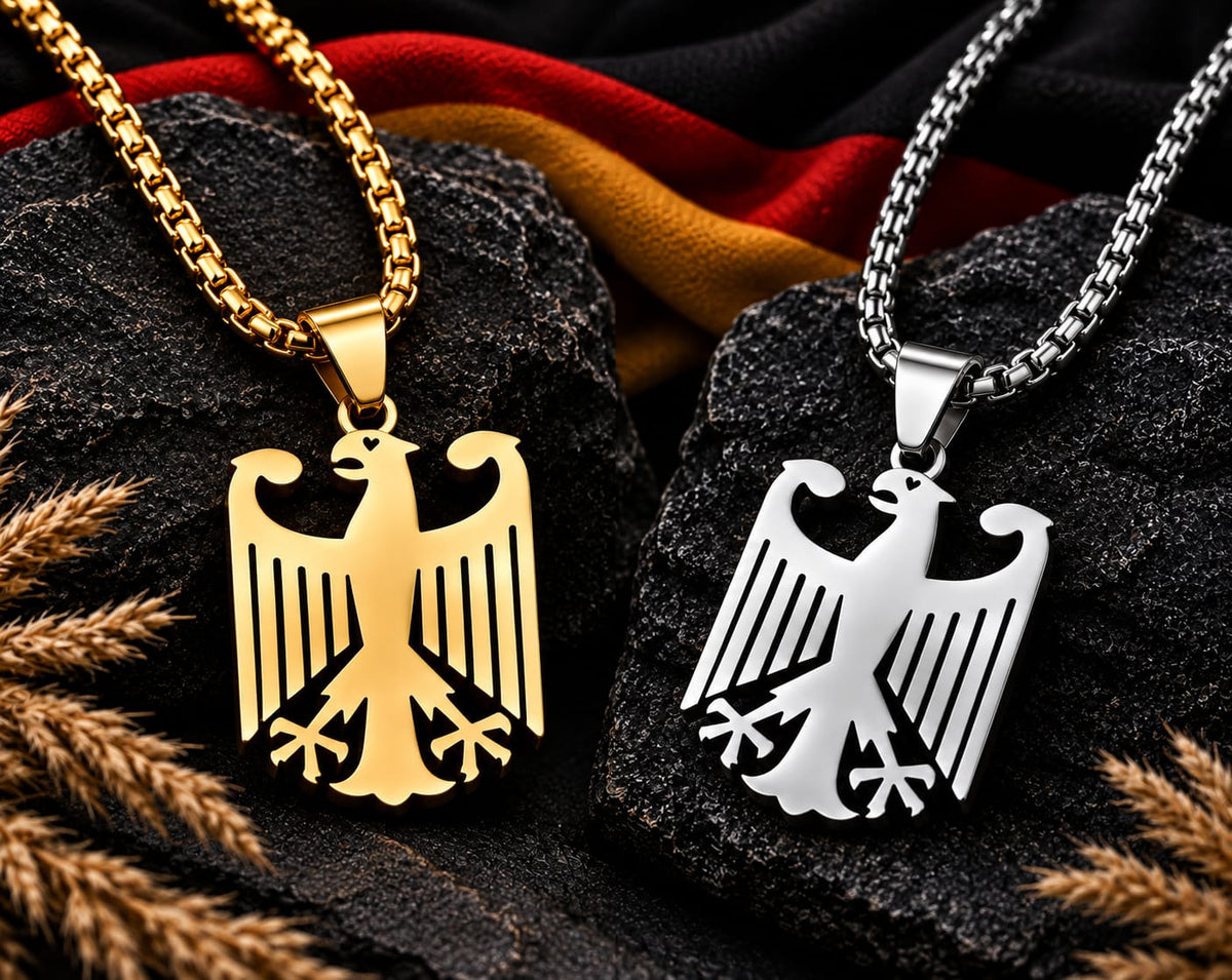 🦅 Heimatstolz Adlerkette – Edelstahl in Gold oder Silber