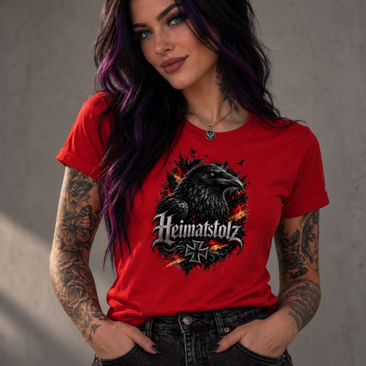 Damen T-Shirt Heimatstolz Rabe