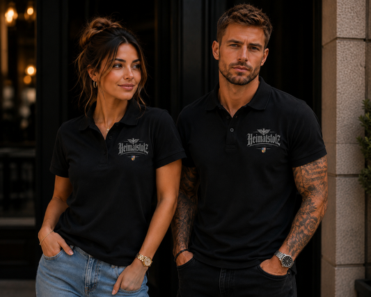 Unisex Poloshirt Heimatstolz Wappen Saarland weiß