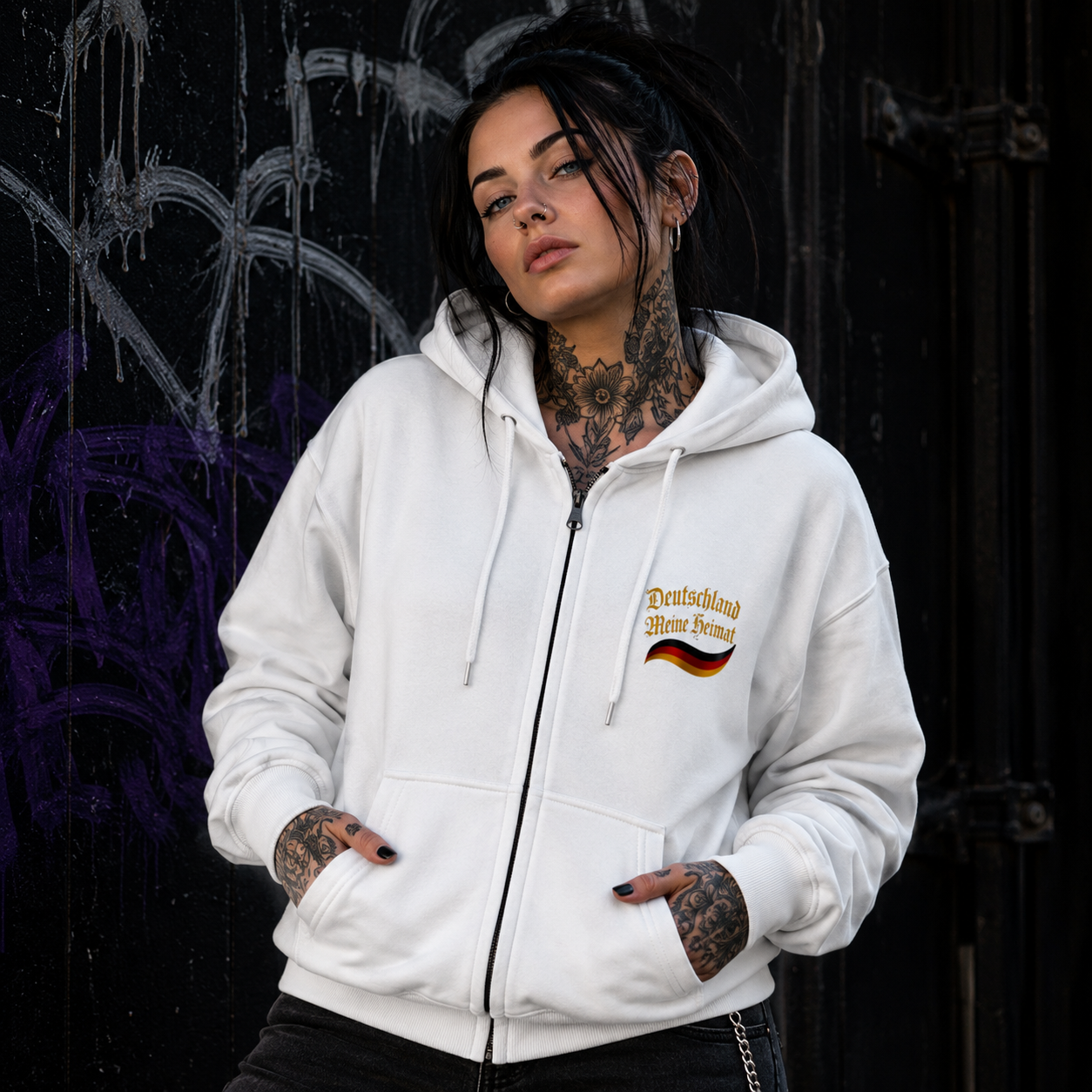 Unisex Zipper Hoodie Deutschland meine Heimat im Stil