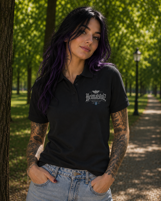 Unisex Poloshirt Heimatstolz Wappen Thüringen weiß