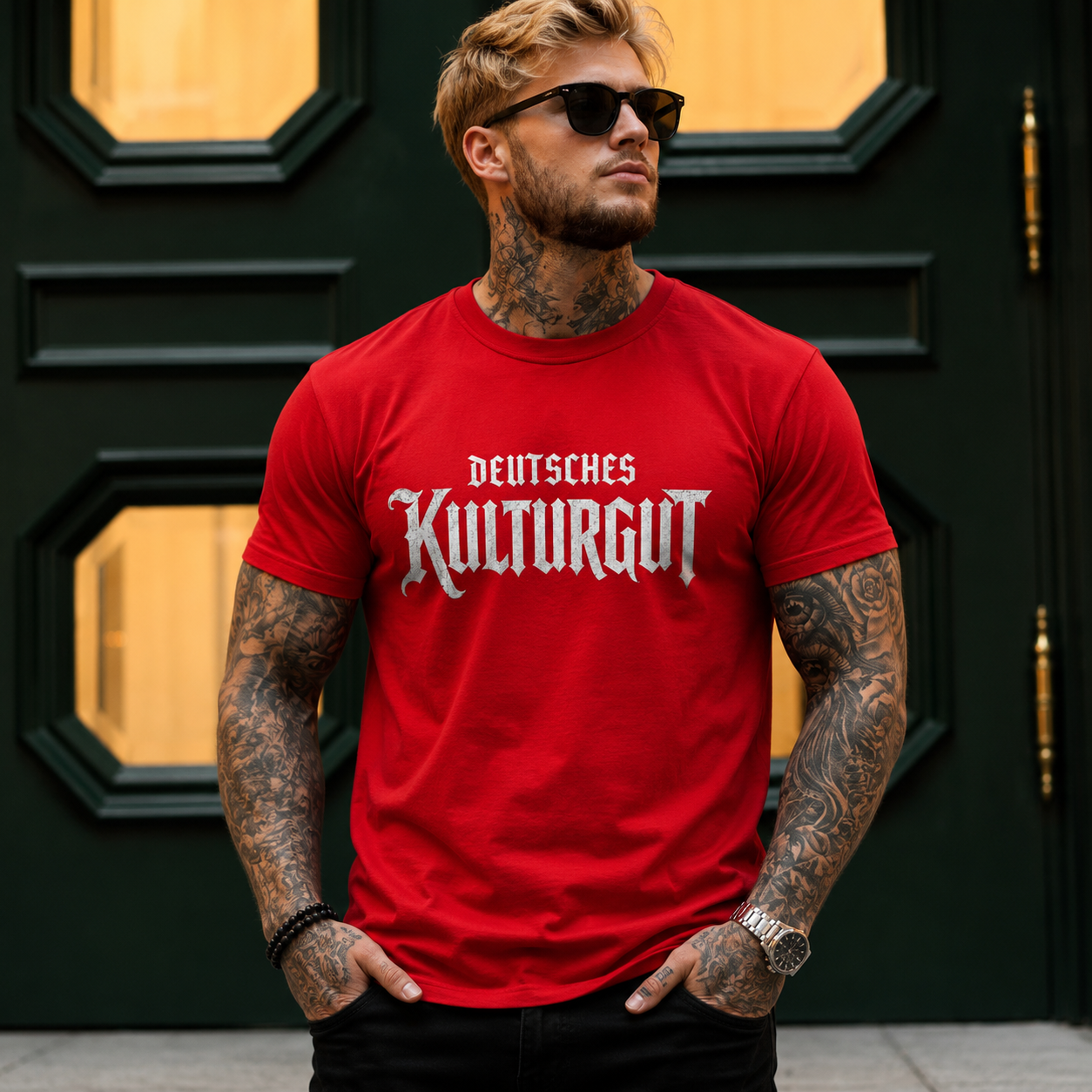 Herren T-Shirt Deutsches Kulturgut in weiß