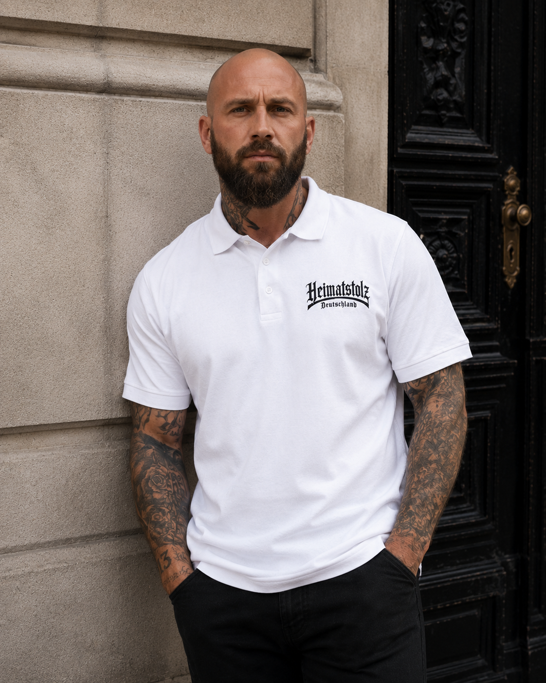 Unisex Poloshirt Heimatstolz Deutschland schwarz