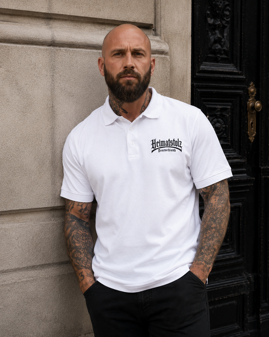 Unisex Poloshirt Heimatstolz Deutschland schwarz