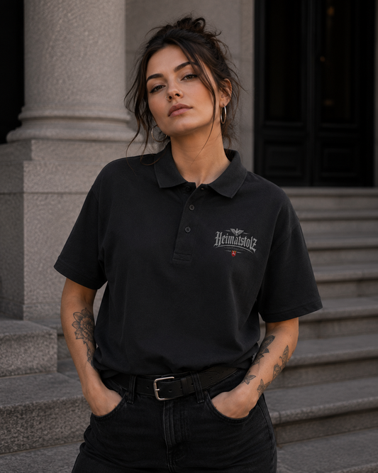 Unisex Poloshirt Heimatstolz Wappen Niedersachsen weiß