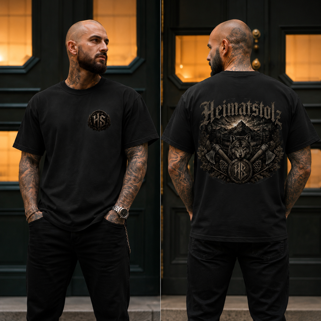Herren T-Shirt HS und Wolf im Schatten