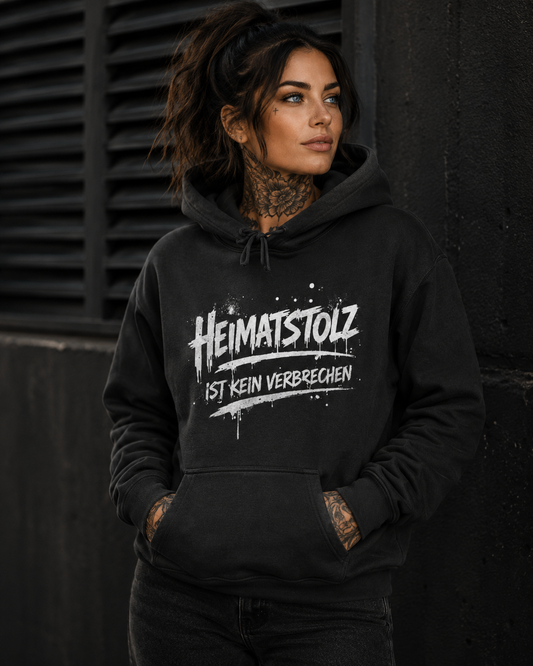 Damen Hoodie Graffiti-Kunst Heimatstolz weiß
