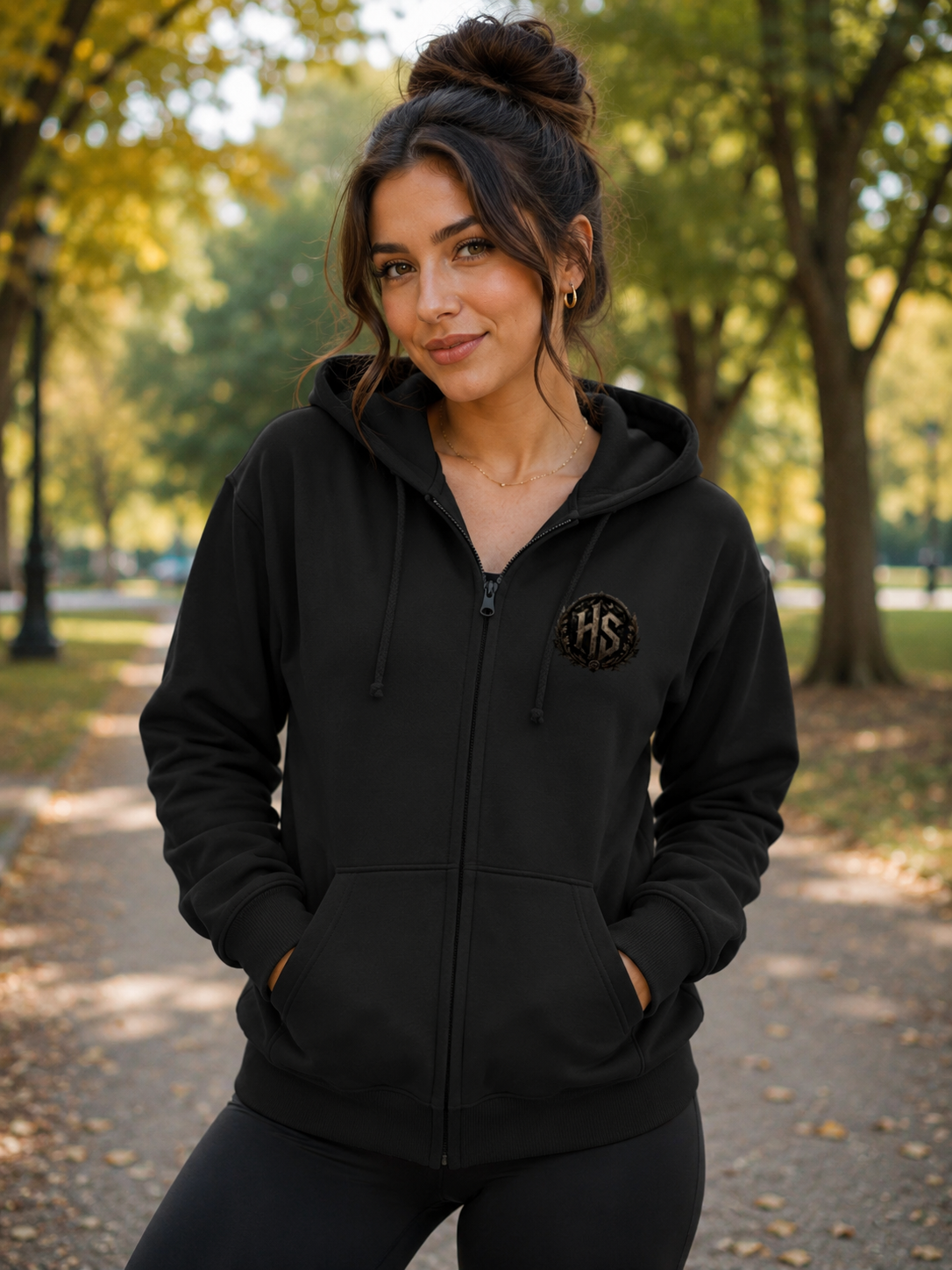 Unisex Zipper Hoodie HS Logo mit Rückenmotiv