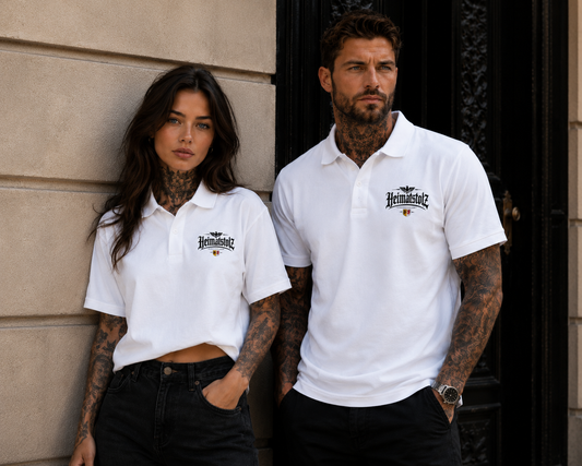 Unisex Poloshirt Heimatstolz Wappen Mecklenburg Vorpommern schwarz
