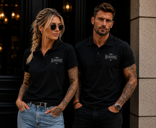 Unisex Poloshirt Heimatstolz Wappen Nordrhein Westfalen weiß