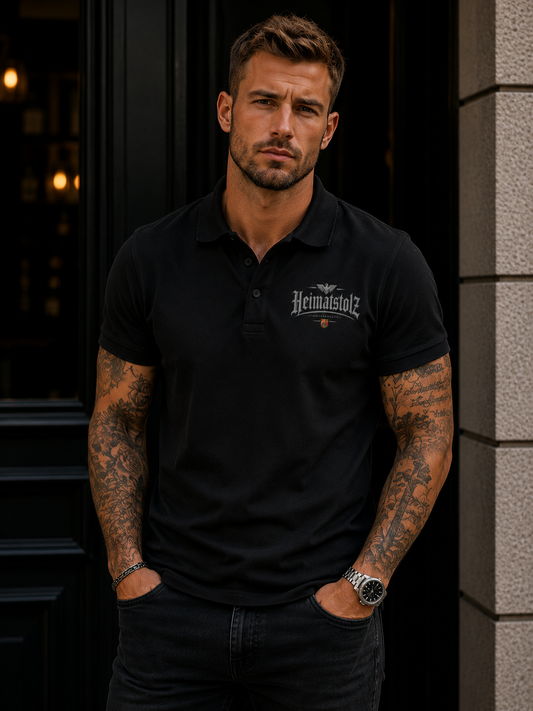 Unisex Poloshirt Heimatstolz Wappen Rheinland Pfalz weiß