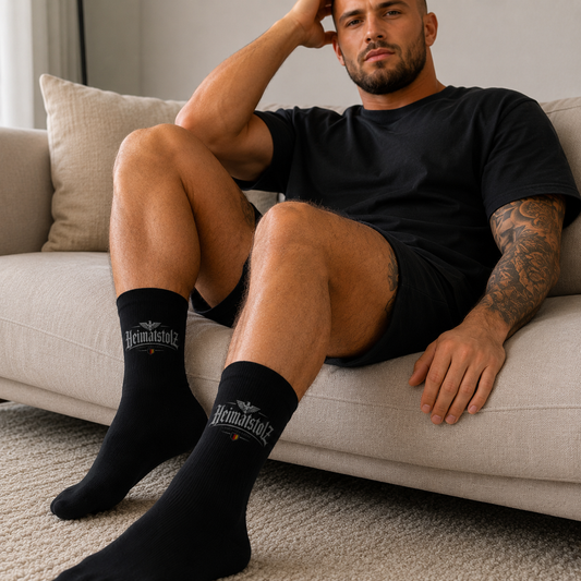Socken Heimatstolz Deutschland mit Wappen weiß
