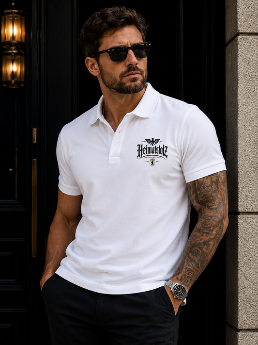 Unisex Poloshirt Heimatstolz Wappen Berlin schwarz