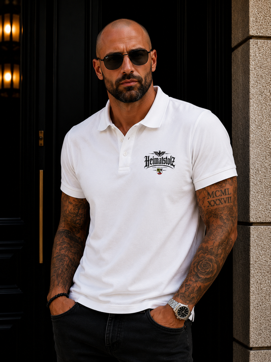 Unisex Poloshirt Heimatstolz Wappen Sachsen Anhalt schwarz