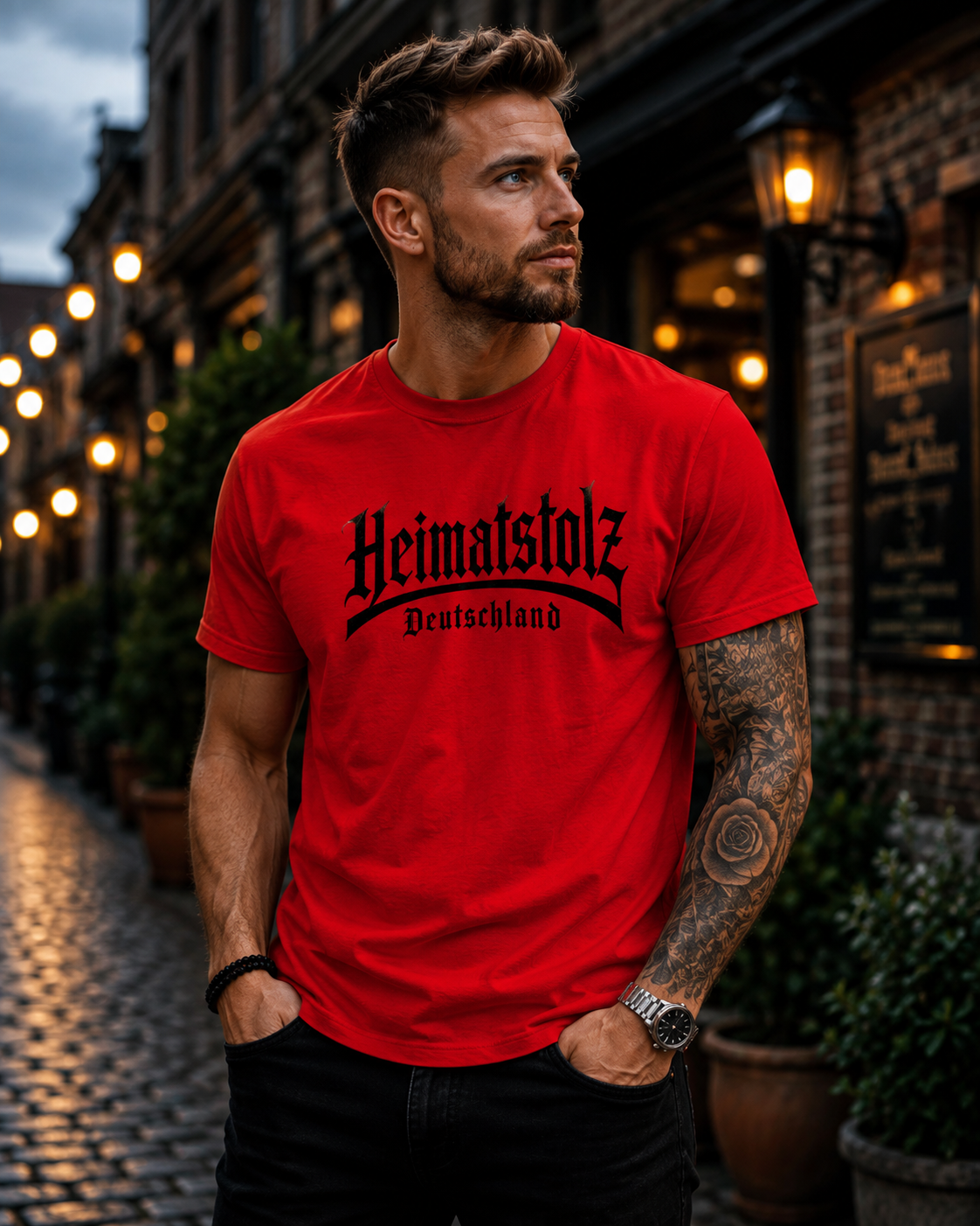 Herren T-Shirt Heimatstolz Deutschland schwarz
