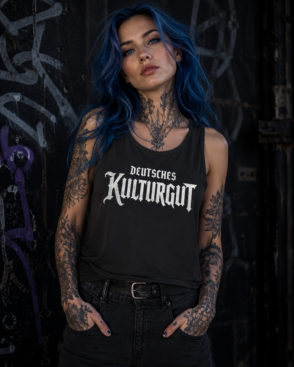 Damen Basic Tank Top Deutsches Kulturgut in weiß