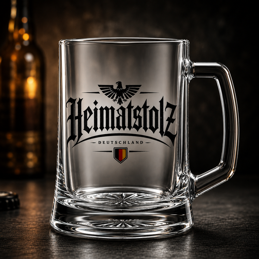 Bierkrug Heimatstolz Deutschland mit Landwappen schwarz