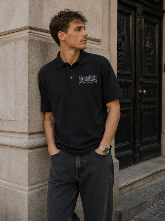 Unisex Poloshirt Heimatstolz Deutschland weiß