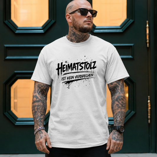Herren T-Shirt Graffiti-Kunst Heimatstolz schwarz