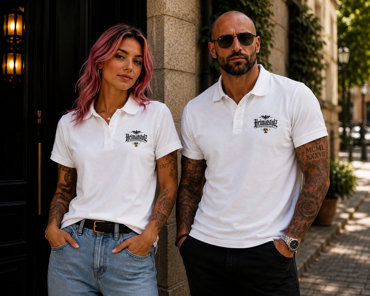 Unisex Poloshirt Heimatstolz Wappen Sachsen Anhalt schwarz