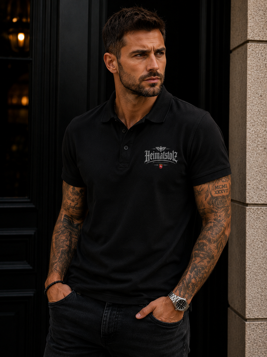 Unisex Poloshirt Heimatstolz Wappen Niedersachsen weiß